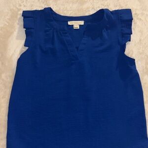 Vibrant Blue Kids Ruffle Sleeve Blouse